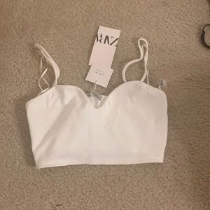 Zara white sweetheart tank top